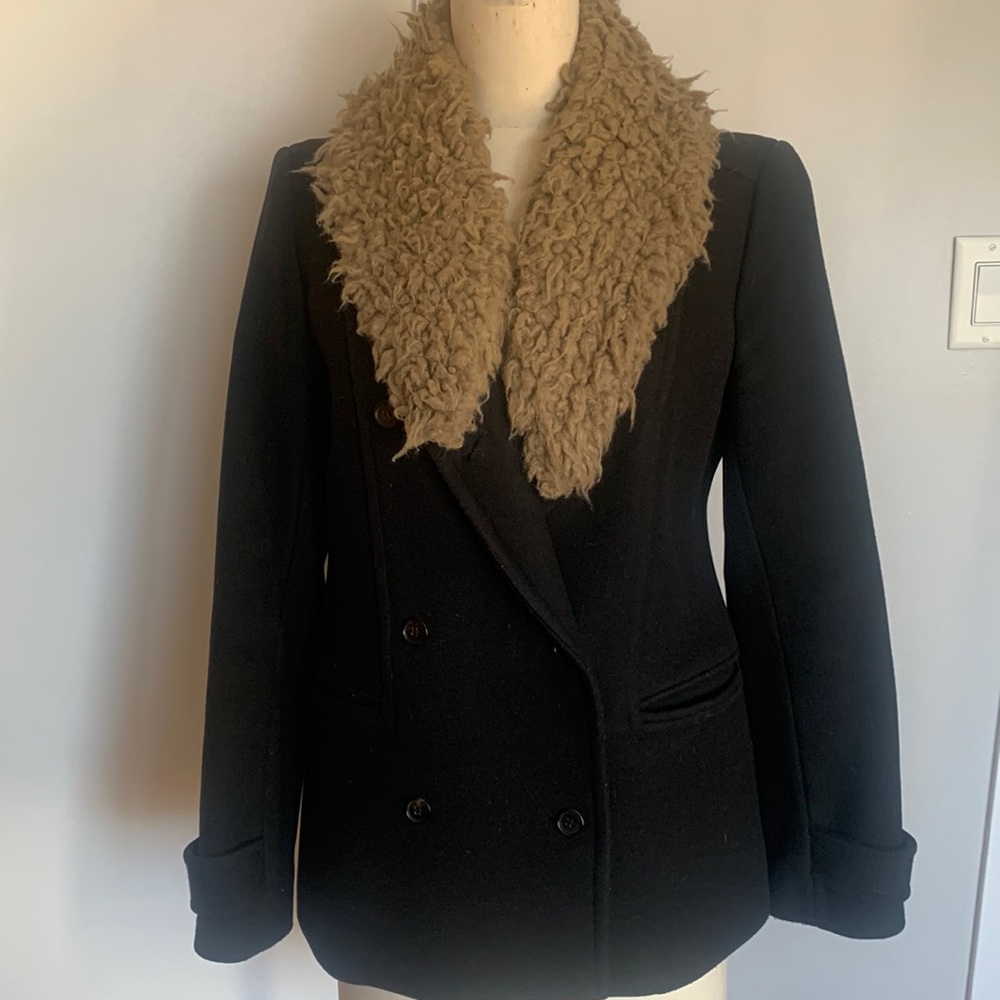 Wilfred from Aritzia black wool double breasted coat in Medium